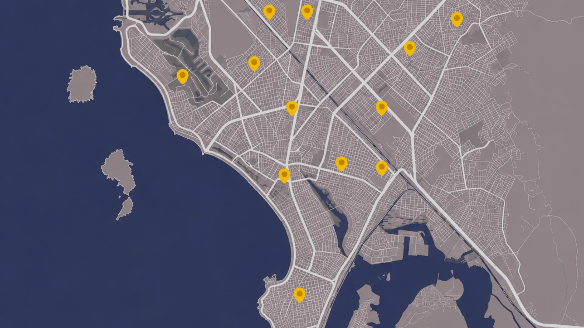 Mapa de Mazatlán con zonas donde Persianas Vizual tiene presencia